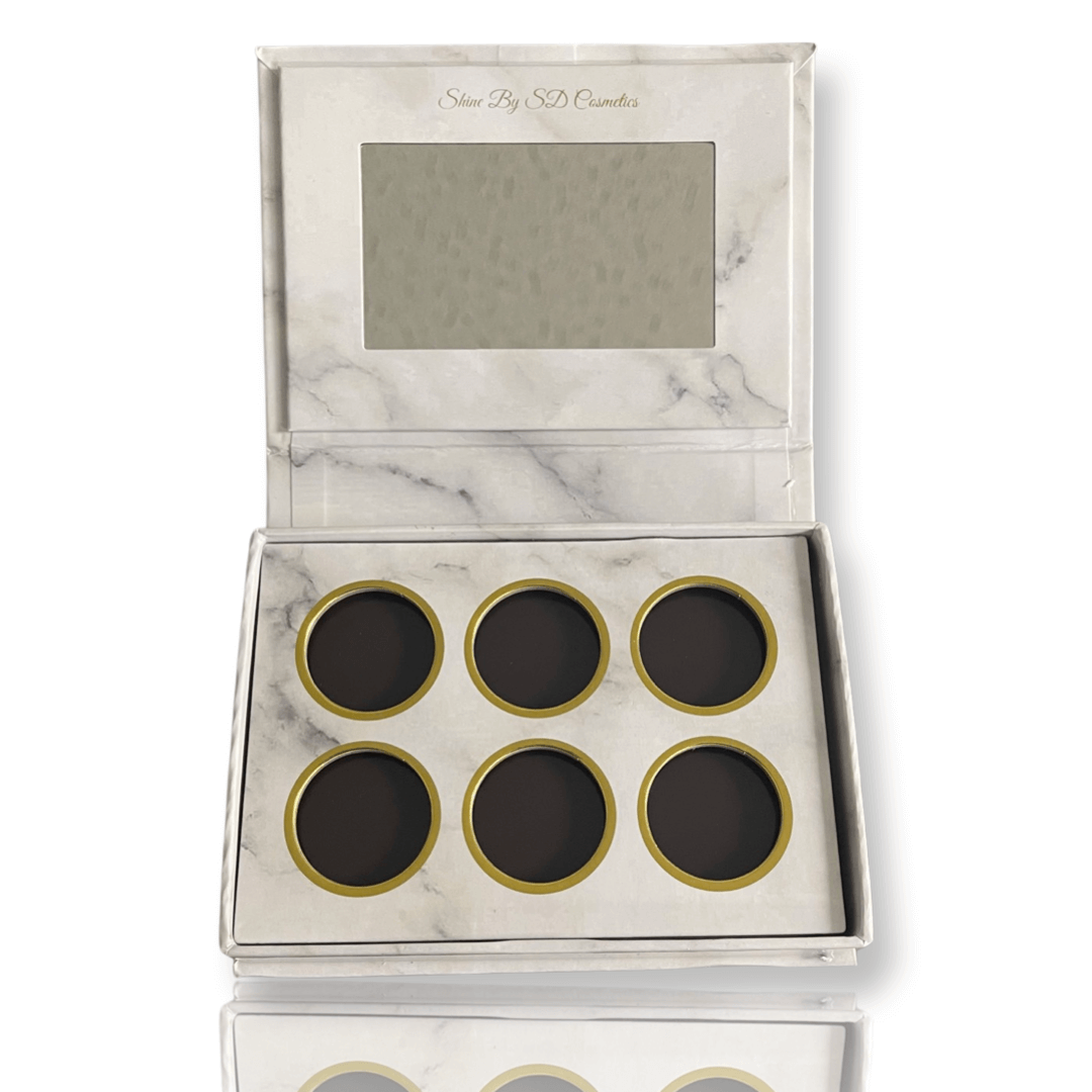 6 Pan Empty Marble Magnetic Pop Up Palette